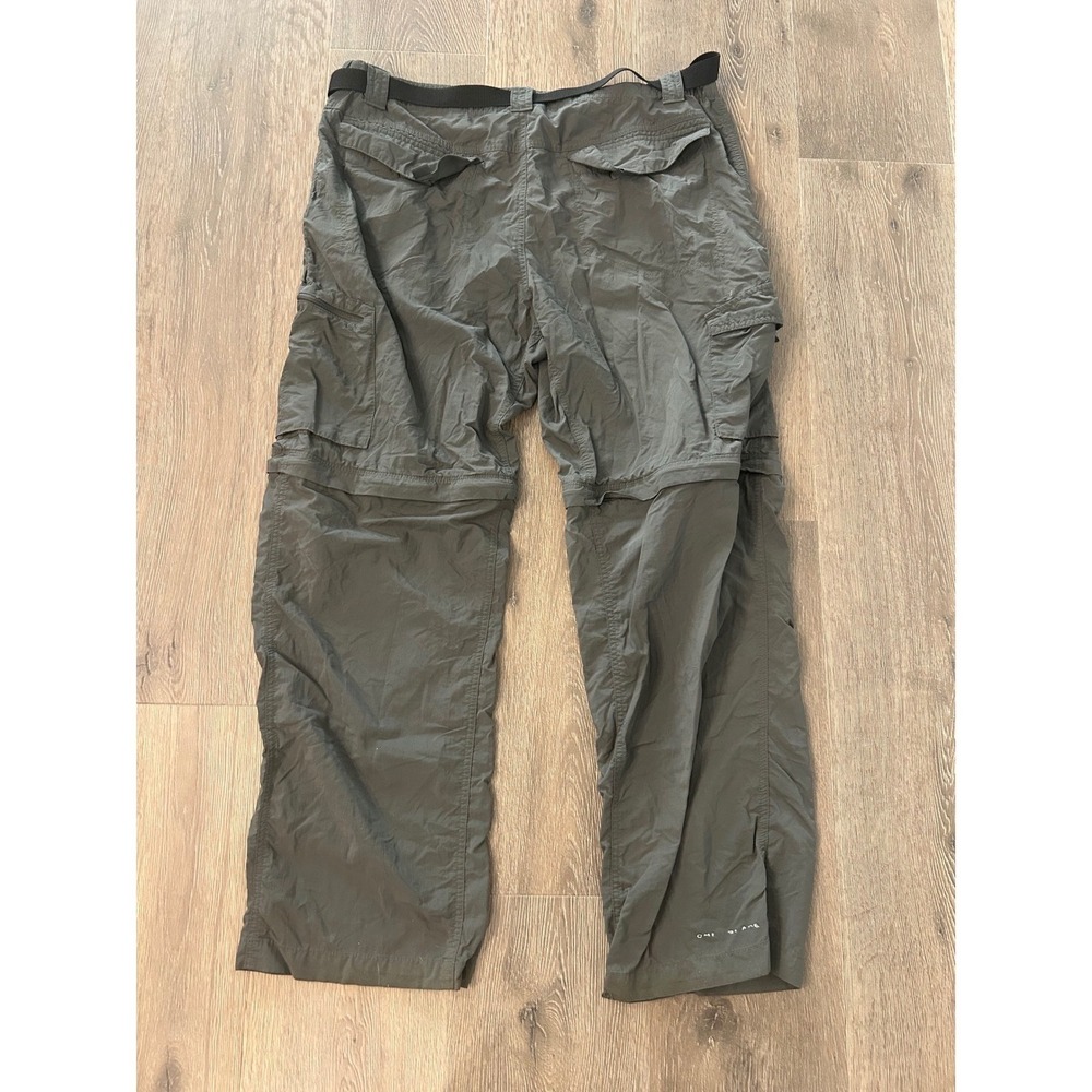 Columbia Silver Ridge Convertible Cargo Pants Mens 38x30 Green Hiking Trail Zip - Picture 8 of 12